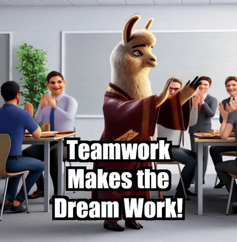 Teamwork Makes The Dream Work Success GIF by dalaillamazen