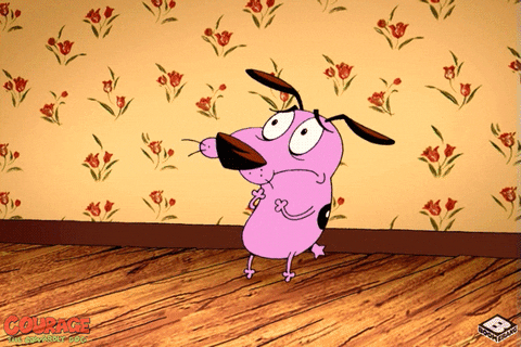 scared courage the cowardly dog GIF by Boomerang Official
