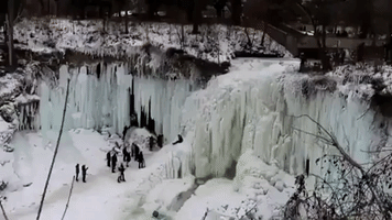 Video Shows Danger at Frozen Minnehaha Falls