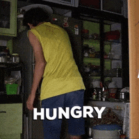 grishmajethiya hungry eating fridge feed me GIF