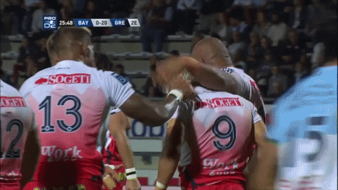 happy try GIF by FCG Rugby
