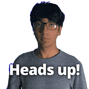 Warning Heads Up Sticker