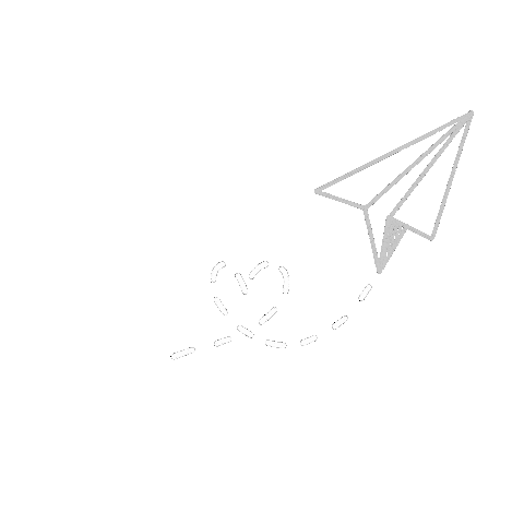 Paper Airplane Hearts Sticker