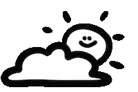 Sun Rain Sticker by haenaillust