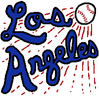 Los Angeles Baseball Sticker by Vienna Pitts