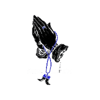 Praying Hands Impulse Sticker by Scratched Out Ent