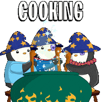 Hold Up Cooking Sticker by Pudgy Penguins