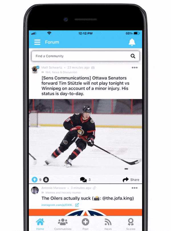 hockeyplayersclub nhl hockey players club hockey app hockey community GIF