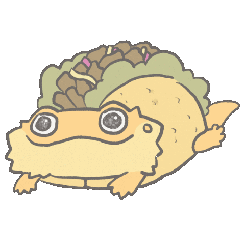 keropocky giphyupload yellow taco lizard Sticker
