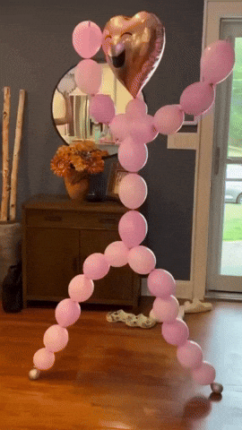 goodvibewishes giphycreatortest silly dance dance funny party balloon GIF