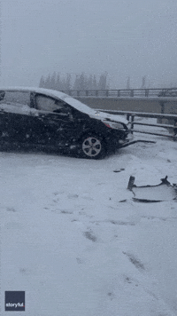 Snowstorm Leads to Multi-Vehicle Pileup on Alberta Highway