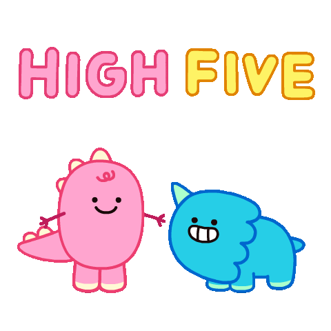 Happy Give Me Five Sticker by DINOSALLY
