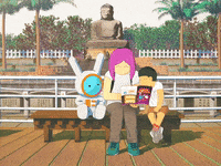 kunichang reading taiwan kaleidoscope space rabbit GIF