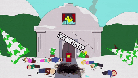 burning city hall GIF by South Park 