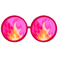 SomethingSoSam pink fire sunglasses glasses Sticker
