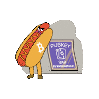 Hot Dog Bitcoin Sticker by herecomesbitcoin