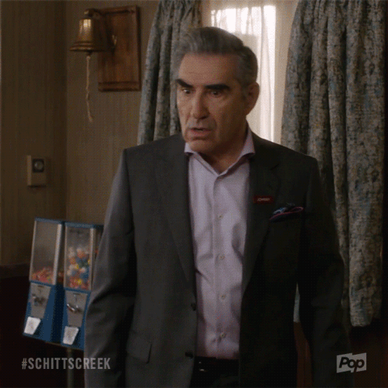 Shocked Dan Levy GIF by Schitt's Creek