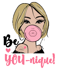 Be Unique Bubble Gum Sticker by Carrie Berkk | Carrie's Chronicles