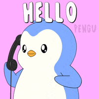 Phone Call Hello GIF by Pudgy Penguins