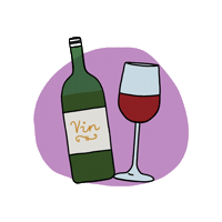 Wine Sticker by Wasamedia