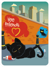 Black Cat Sleeping GIF by VeeFriends