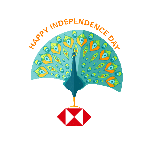 Independence Day Peacock Sticker by HSBC India