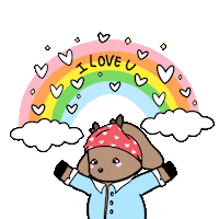 I Love You Rainbow Sticker
