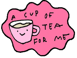 Happy Cup Of Tea Sticker by teganiversen