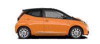 toyota_de car orange driving drive Sticker