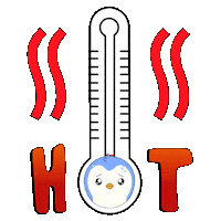 Sweating Summer Heat Sticker by Pudgy Penguins