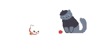 ruillu illustration cats playing ruillu Sticker