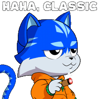 Here We Go Again Laughing Sticker by Toshithecat