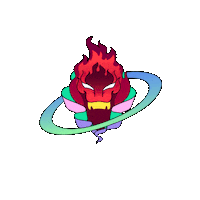 hero_okman_ 캐릭터 불 읏맨 빌런 Sticker