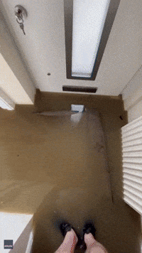 'Absolute Nightmare': Man Wades Through Flooded Home After Storm Henk