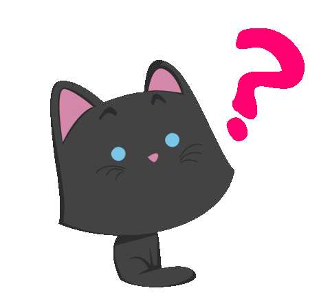 felinia giphyupload cat black question Sticker