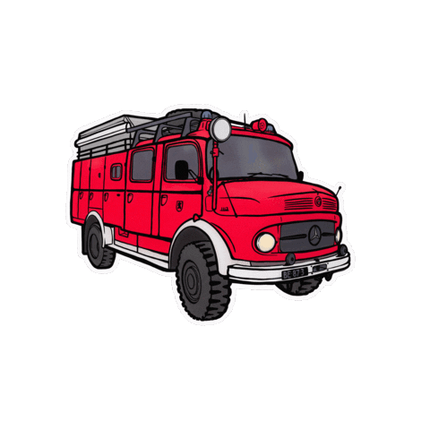 Bomberos Oldtimer Sticker by The Babylonbus Vanlife Europe
