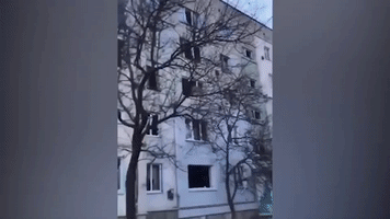 Strikes Damage Apartment Buildings in Baryshivka, East of Kyiv