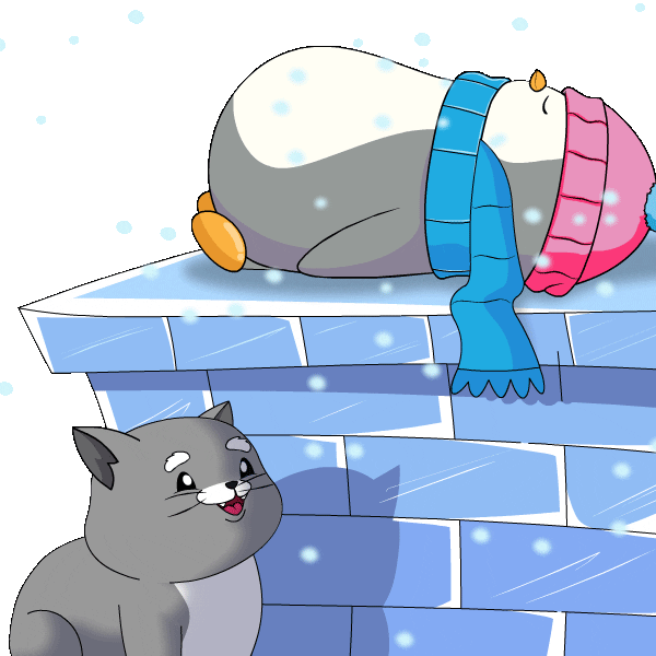 Cat Snow Sticker by Pudgy Penguins