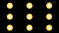Animated Currency Coin Symbols