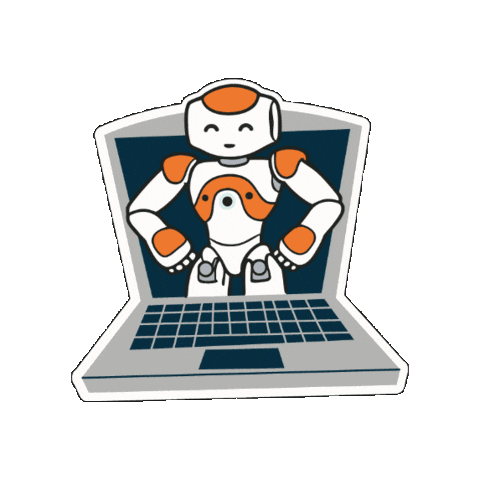 SizesAndColors giphygifmaker robot moda laptop Sticker