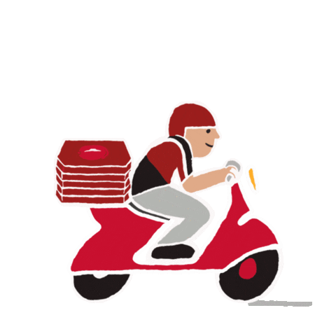 PizzaHutDeliver food pizza man bike Sticker