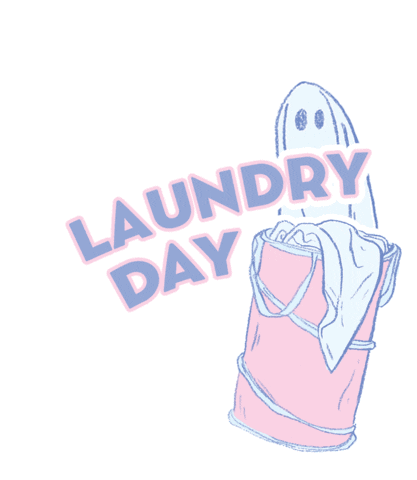 OniPress ghost laundry sheets laundry day Sticker