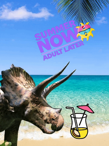 katcraigwriter beach vacation dinosaur vacay GIF