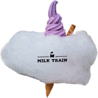 milktraincafe hearts ice cream cloud cotton candy Sticker