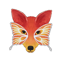 Red Fox Art Sticker by Deep Space Violet