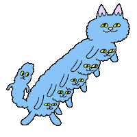 Cat Flying Sticker by Spaghetti