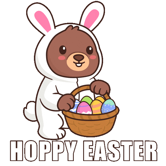 Hopping Easter Bunny Sticker by BEARISH