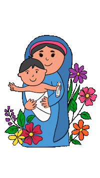 Mama Mary Cartoon Sticker