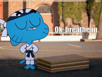 StruggleStrainAndStrength giphyupload cat karate breathing GIF