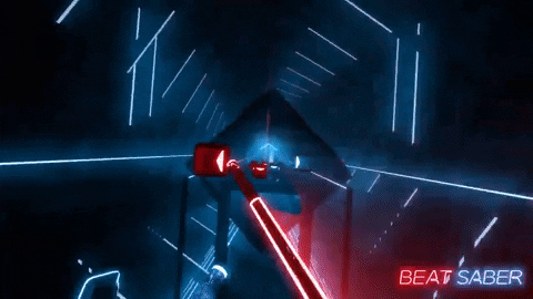 BeatSaber giphyupload virtualreality beat saber beatsaber GIF